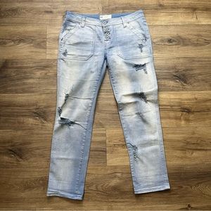 Free People‎ Mountaineer Relaxed Jean Button Fly Distressed Size 2*